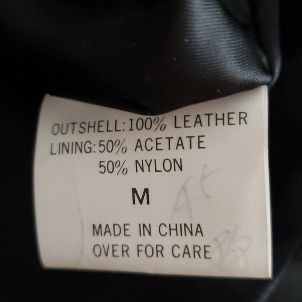 Vintage Virginia Slims Wear Black Leather Biker Jacket NWOT - Picture 9 of 9